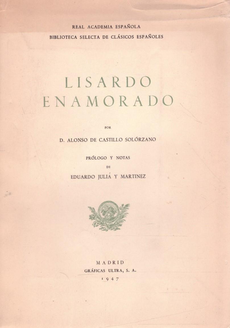 LISARDO ENAMORADO | 9999900222906 | De Castillo, Solórzano, D. Alonso | Llibres de Companyia - Libros de segunda mano Barcelona