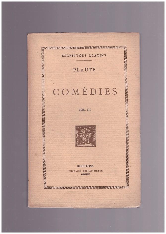 COMÈDIES VOL III | 9999900164459 | PLATON | Llibres de Companyia - Libros de segunda mano Barcelona