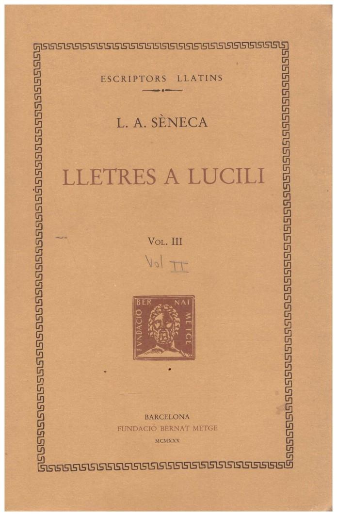 LLETRES A LUCILI (vol. II) | 9999900005059 | Sèneca, L A | Llibres de Companyia - Libros de segunda mano Barcelona