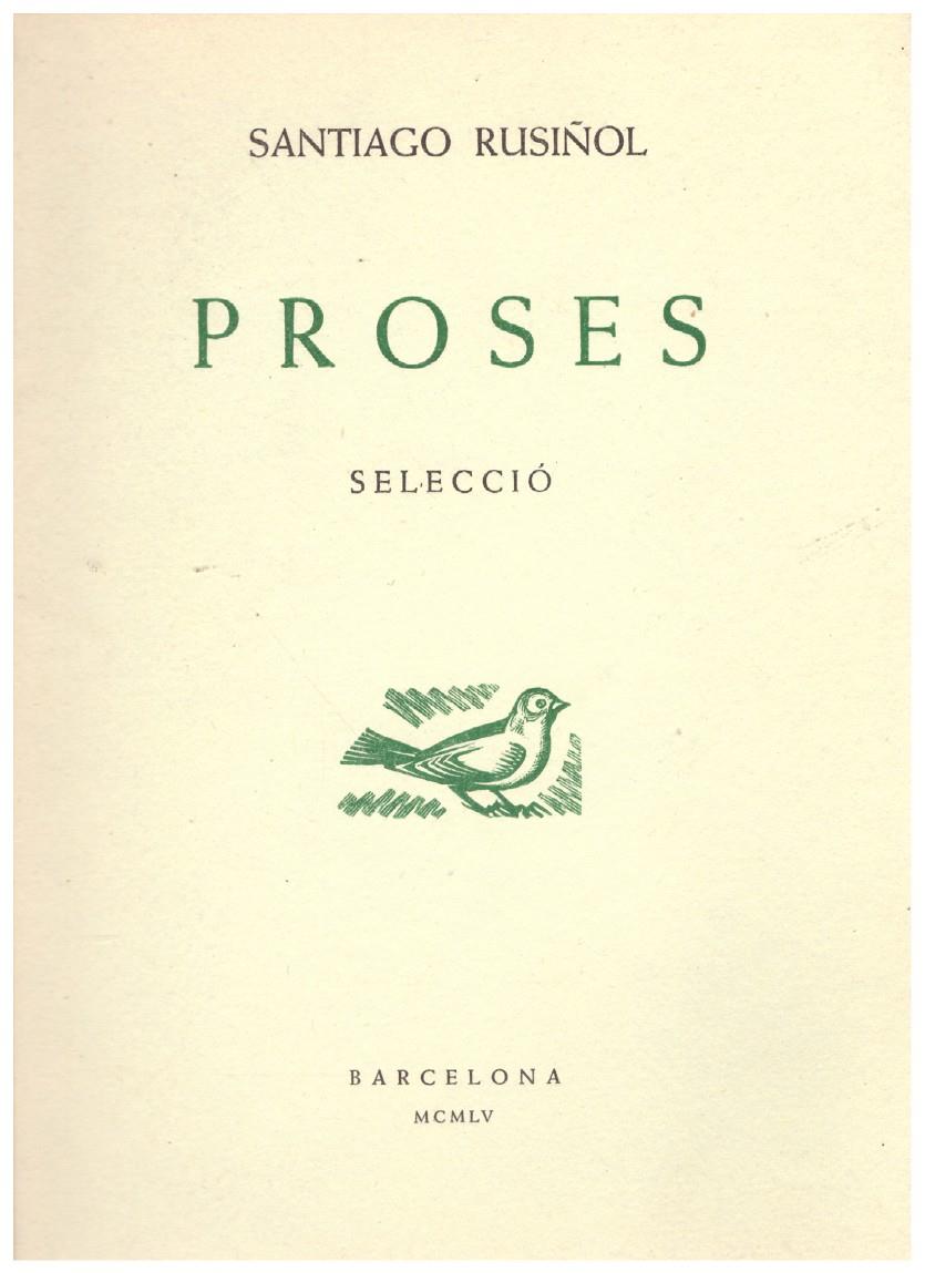 PROSES | 9999900199758 | Rusiñol, Santiago | Llibres de Companyia - Libros de segunda mano Barcelona