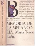 MEMORIA DE LA MELANCOLIA | 9999900226980 | León, Maria Teresa. | Llibres de Companyia - Libros de segunda mano Barcelona