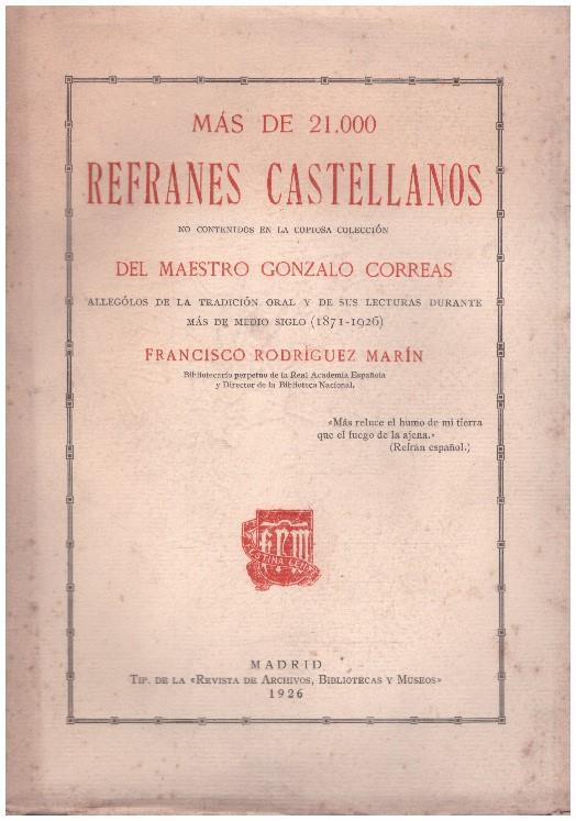 REFRANES CASTELLANOS | 9999900225105 | Marin Rodriguez, Francisco | Llibres de Companyia - Libros de segunda mano Barcelona