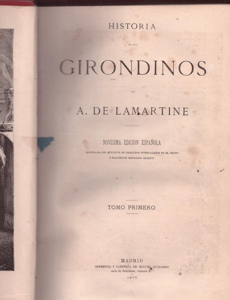 HISTORIA DE LOS GIRONDINOS | 9999900223583 | Lamartine | Llibres de Companyia - Libros de segunda mano Barcelona