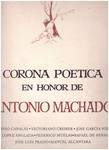 CORONA POETICA EN HONOR DE ANTONIO MACHADO | 9999900231786 | Varios autores | Llibres de Companyia - Libros de segunda mano Barcelona