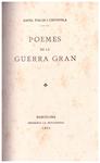 POEMES DE LA GUERRA GRAN | 9999900189445 | Folch i Capdevila, Rafel | Llibres de Companyia - Libros de segunda mano Barcelona