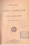 GRAMATICA DE LA LENGUA CASTELLANA POR LA REAL ACADEMIA ESPAÑOLA | 9999900212280 | Real Academia Española | Llibres de Companyia - Libros de segunda mano Barcelona