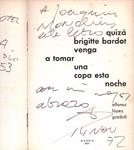 QUIZA BRIGITTE BARDOT VENGA A TOMAR UNA COPA ESTA NOCHE | 9999900198348 | López Gradolí, Alfonso | Llibres de Companyia - Libros de segunda mano Barcelona