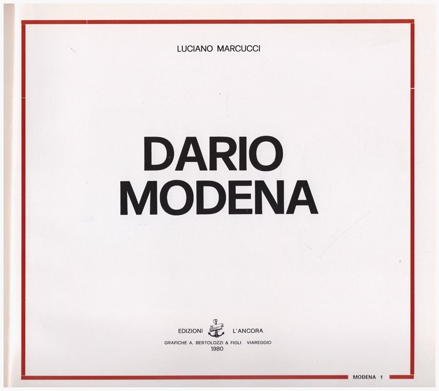 DARIO MODENA | 9999900191356 | Marcucci, Luciano | Llibres de Companyia - Libros de segunda mano Barcelona