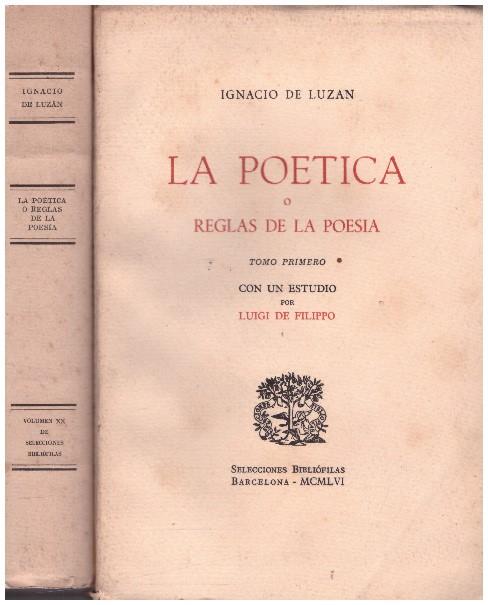 LA POETICA O REGLAS DE LA POESIA 2 TOMOS | 9999900228915 | Luzan, Ignacio de | Llibres de Companyia - Libros de segunda mano Barcelona