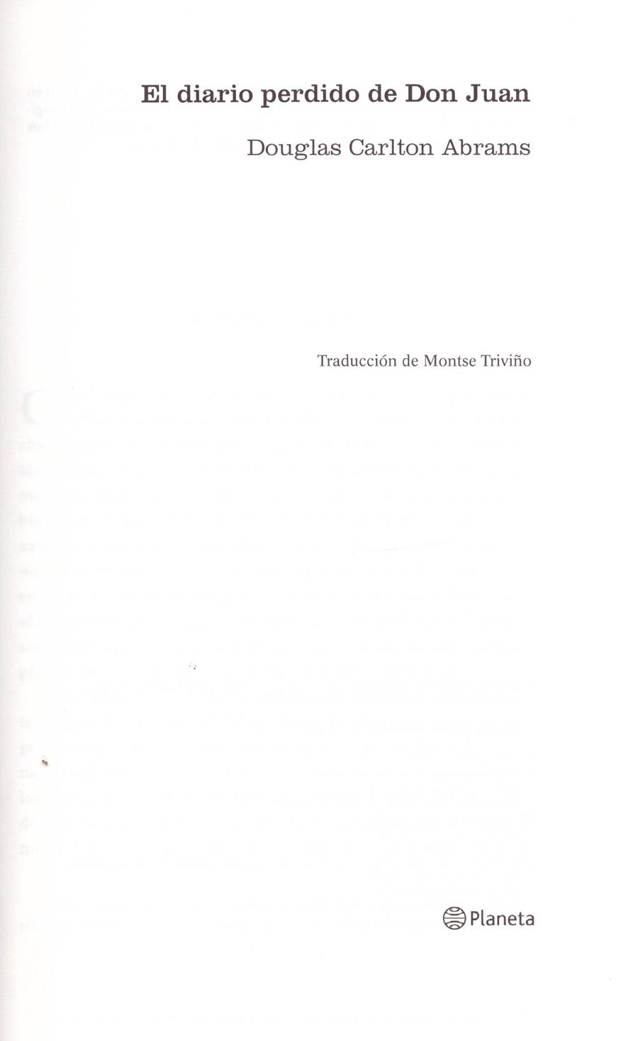 EL DIARIO PERDIDO DE DON JUAN | 9999900024708 | Carlton Abrams, Douglas. | Llibres de Companyia - Libros de segunda mano Barcelona