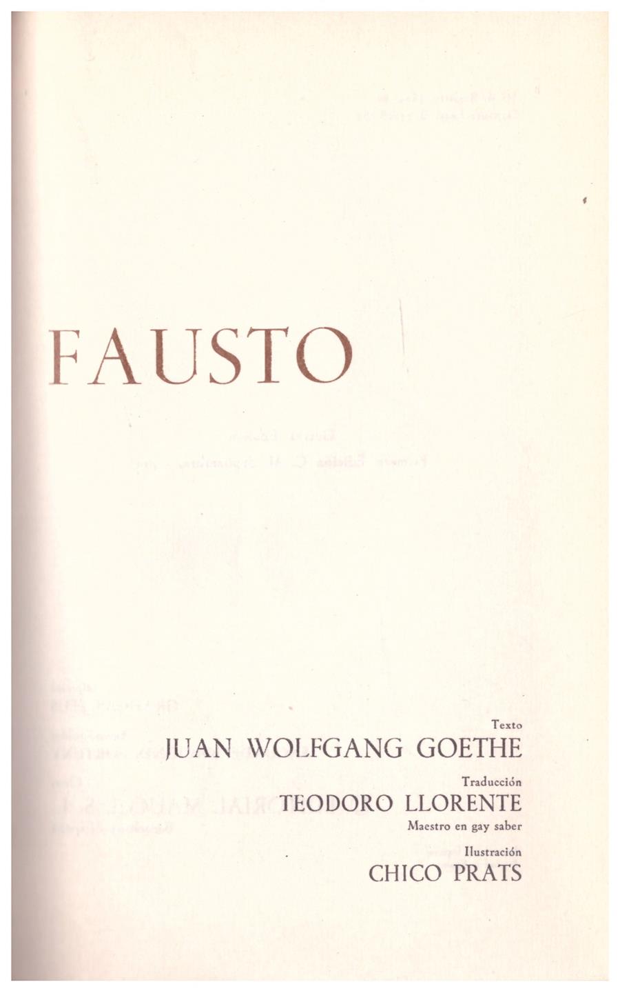 FAUSTO | 9999900101362 | Goethe, JW | Llibres de Companyia - Libros de segunda mano Barcelona