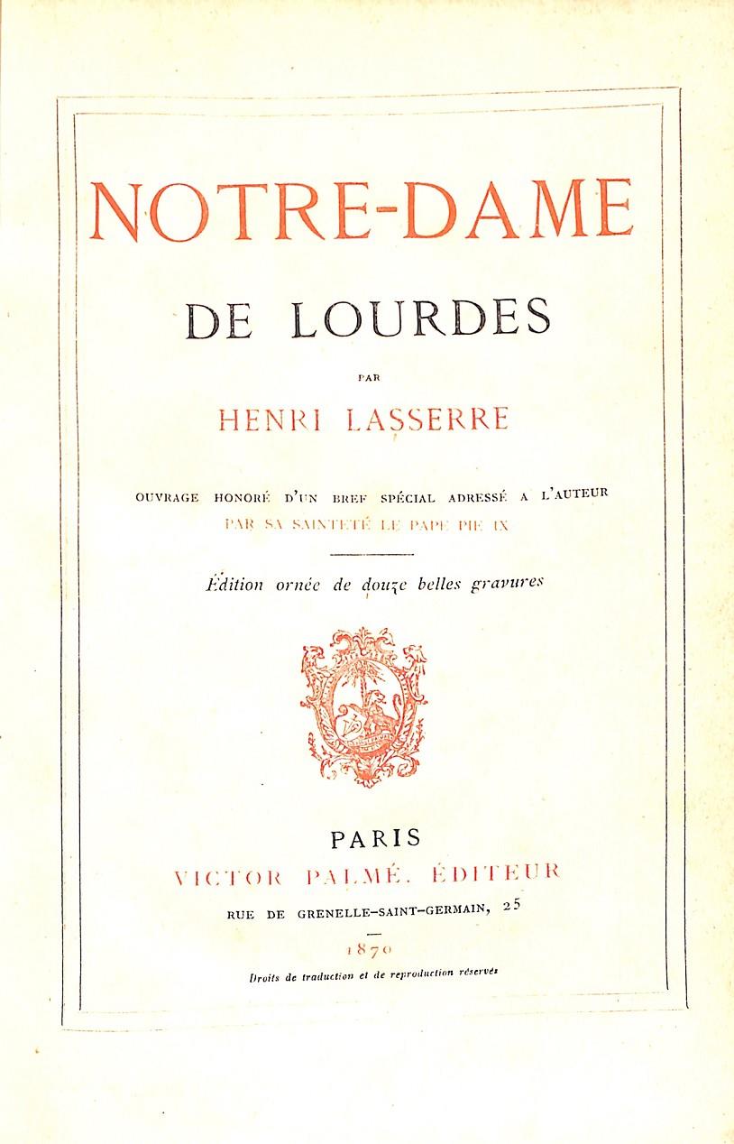 NOTRE-DAME DE LOURDES | 9999900239812 | Lasserre, Henri | Llibres de Companyia - Libros de segunda mano Barcelona