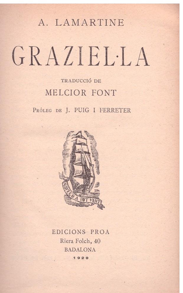 GRAZIEL-LA | 9999900188981 | LAMARTINE, A. | Llibres de Companyia - Libros de segunda mano Barcelona