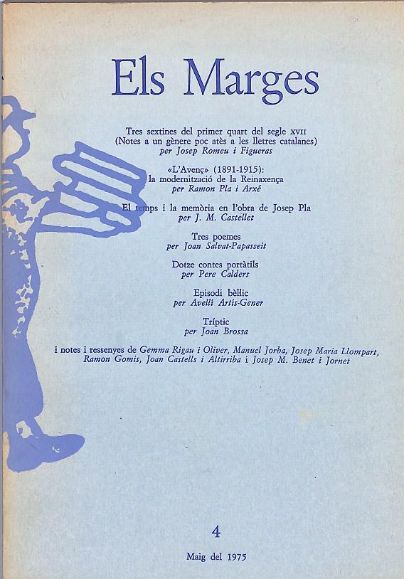 Els Marges. n. 4. Maig del 1975 | 9999900240702 | Libros antiguos y de segunda mano con historia
