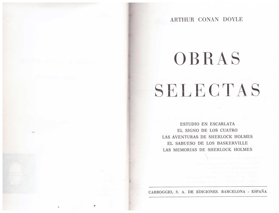 OBRAS SELECTAS | 9999900213201 | Doyle, Conan Arthur | Llibres de Companyia - Libros de segunda mano Barcelona