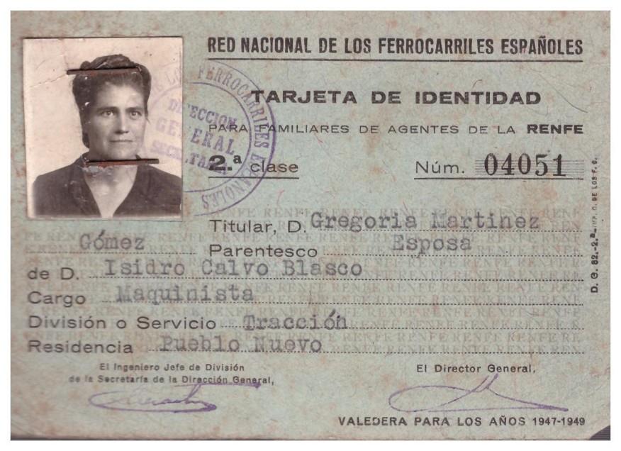 TARJETA DE IDENTIDAD PARA FAMILIARES DE AGENTES DE LA RENFE | 9999900212327 | Llibres de Companyia - Libros de segunda mano Barcelona