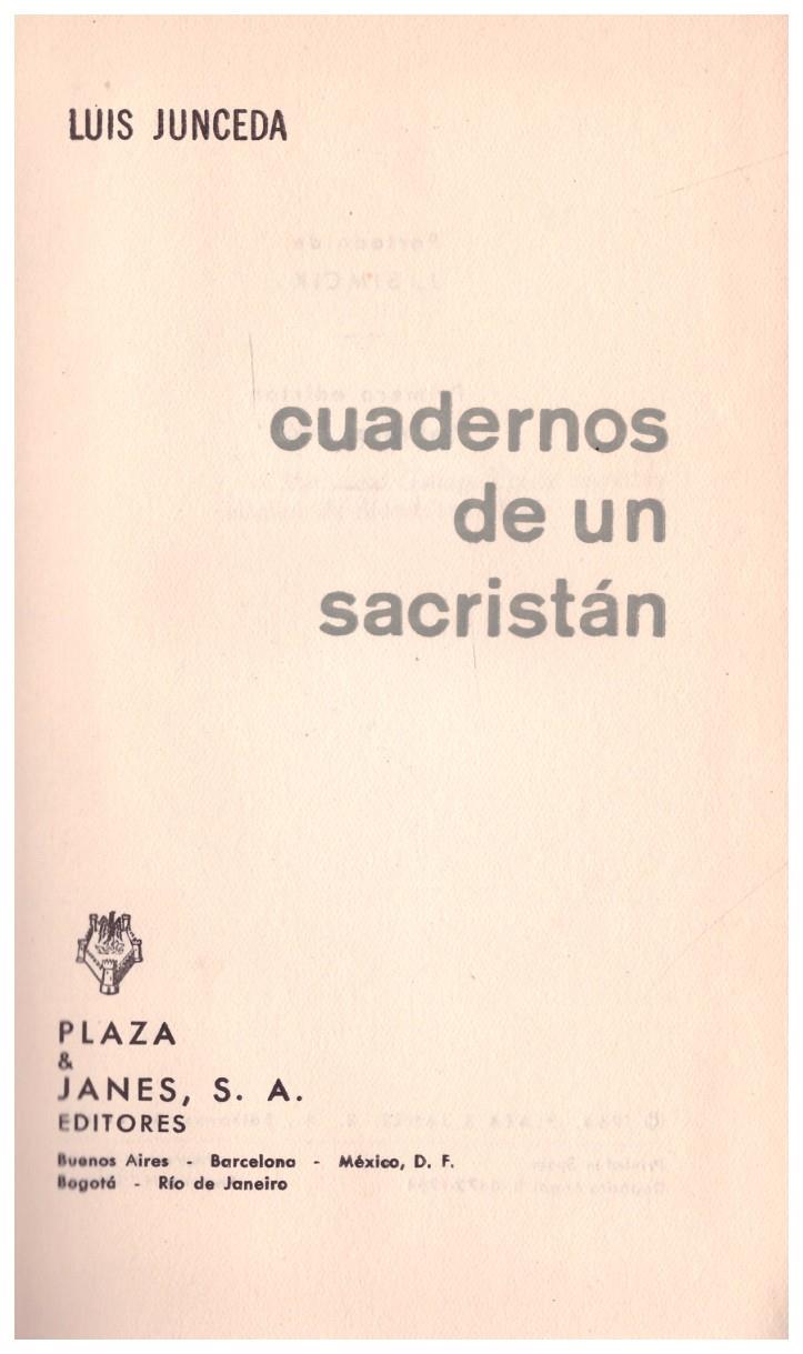 CUADERNOS DE UN SACRISTÁN | 9999900127584 | Junceda, Luis | Llibres de Companyia - Libros de segunda mano Barcelona
