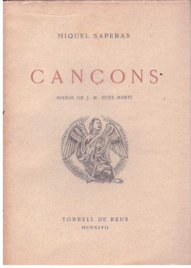 CANÇONS | 9999900180176 | SAPERAS, MIQUEL | Llibres de Companyia - Libros de segunda mano Barcelona