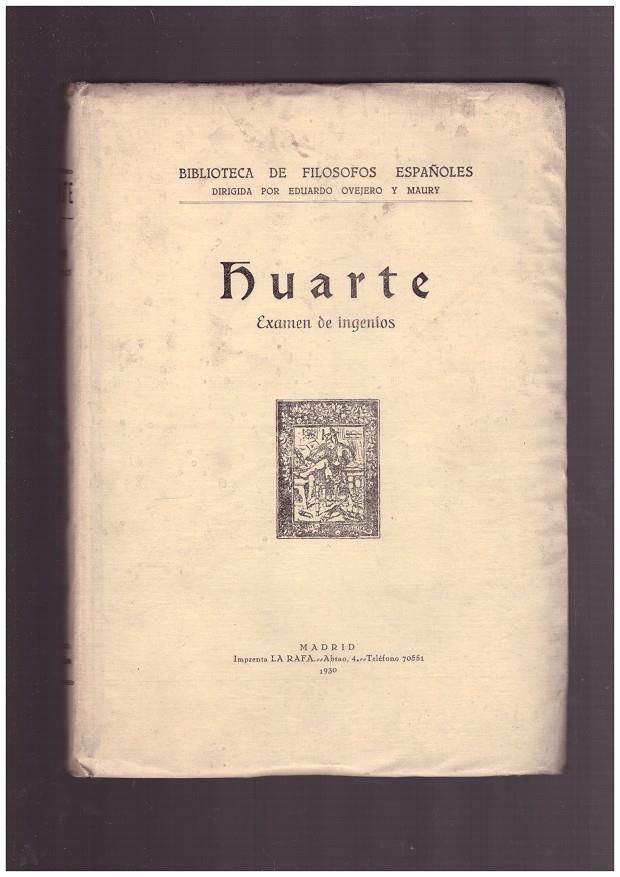 EXAMEN DE INGENIOS (Sólo segundo volumen) | 9999900164596 | Huarte | Llibres de Companyia - Libros de segunda mano Barcelona