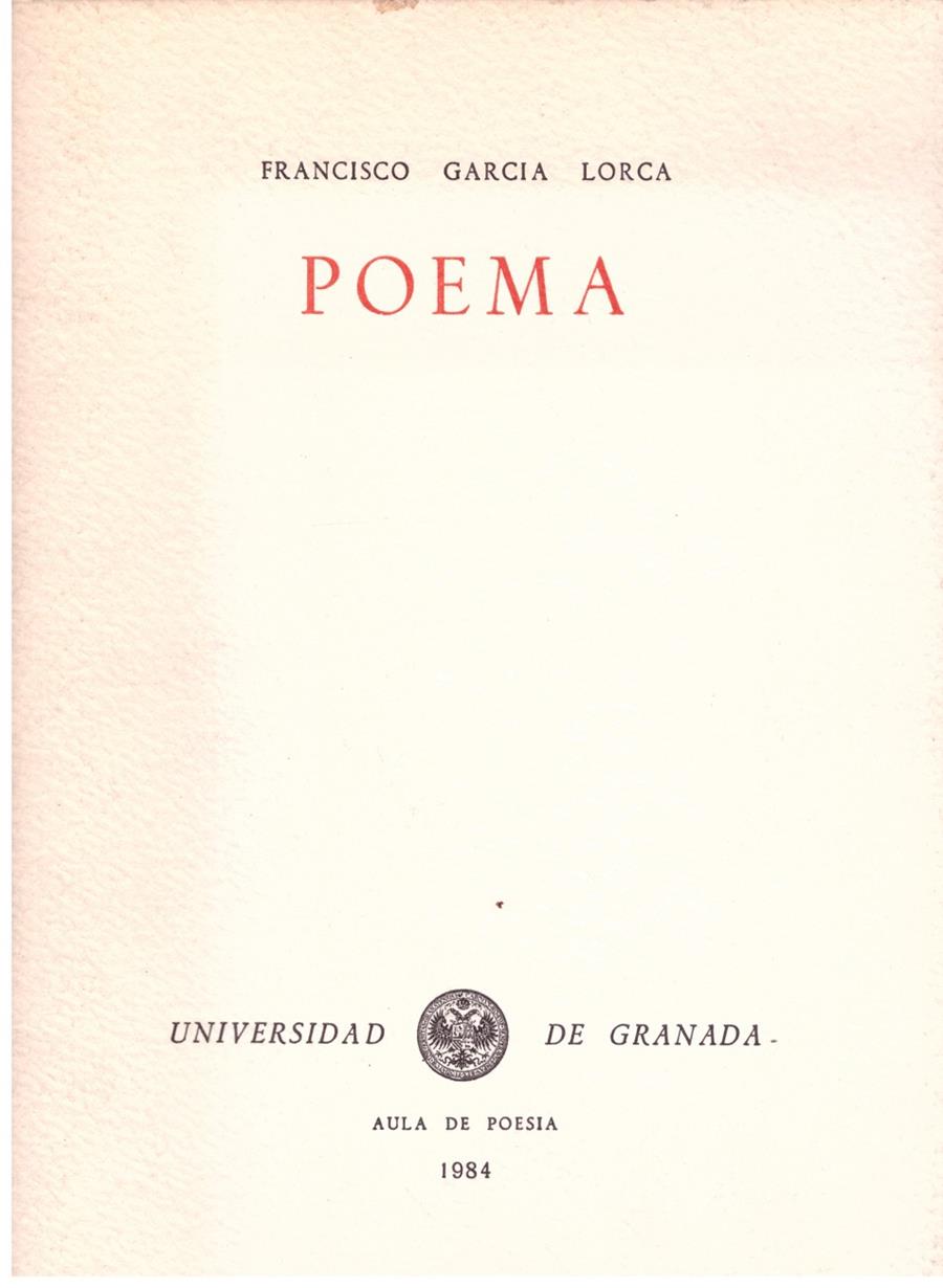 POEMA | 9999900188295 | LORCA GARCIA, FRANCISCO | Llibres de Companyia - Libros de segunda mano Barcelona