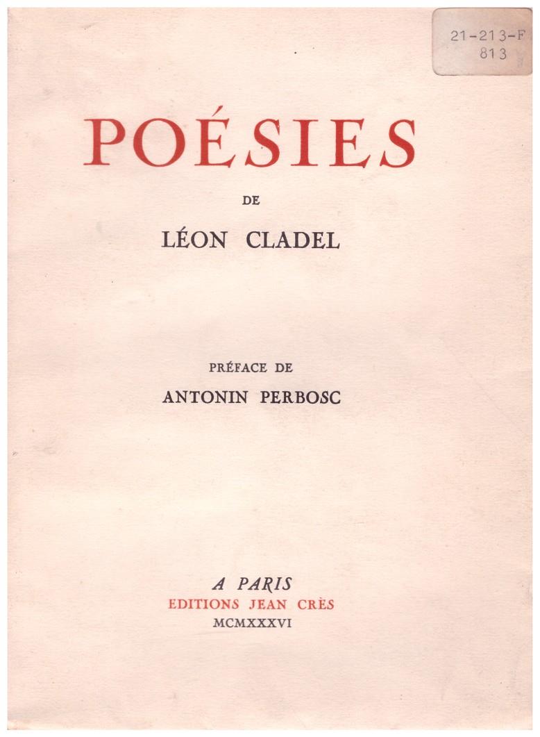 POÉSIES DE LÉON CLADEL | 9999900189568 | Cladel, Léon | Llibres de Companyia - Libros de segunda mano Barcelona