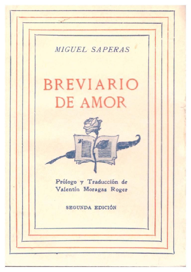 BREVIARIO DE AMOR | 9999900117486 | Saperas, Miguel | Llibres de Companyia - Libros de segunda mano Barcelona