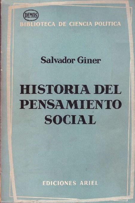 HISTORIA DEL PENSAMIENTO SOCIA | 9999900070248 | Giner, Salvador. | Llibres de Companyia - Libros de segunda mano Barcelona