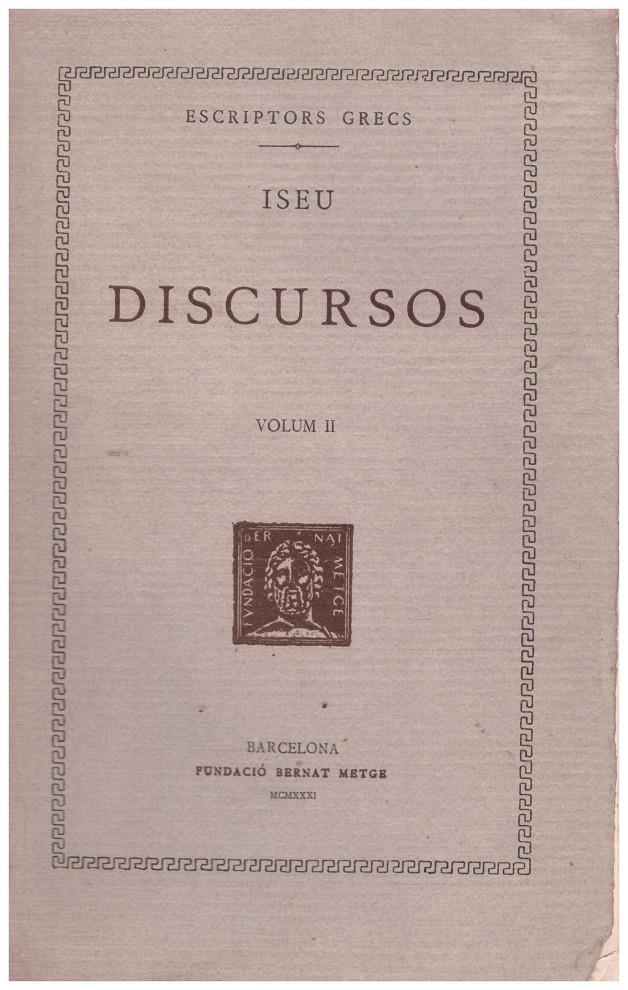 DISCURSOS VOL II | 9999900164732 | ISEU | Llibres de Companyia - Libros de segunda mano Barcelona