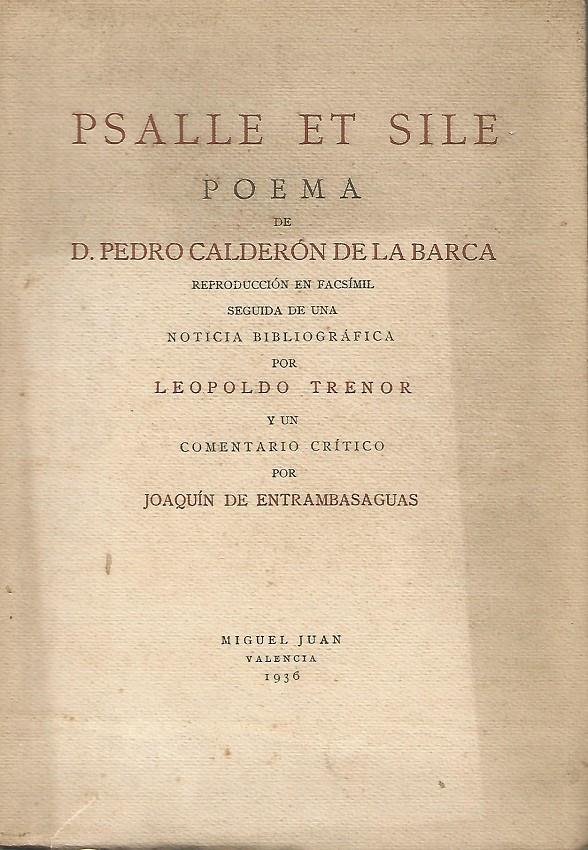PSALLE ET SILLE. POEMA | 9999900208399 | Calderon de la Barca, Pedro | Llibres de Companyia - Libros de segunda mano Barcelona