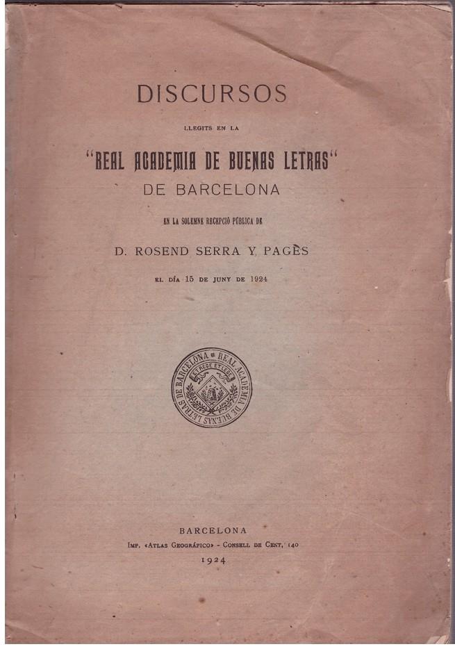 DISCURSOS | 9999900015560 | SERRA Y PAGES, ROSEND | Llibres de Companyia - Libros de segunda mano Barcelona