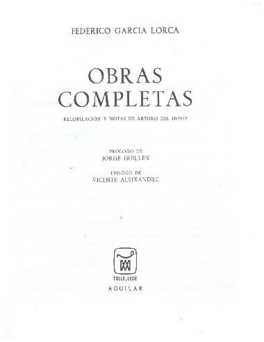 OBRAS COMPLETAS | 9999900229592 | Garcia Lorca, Federico | Llibres de Companyia - Libros de segunda mano Barcelona