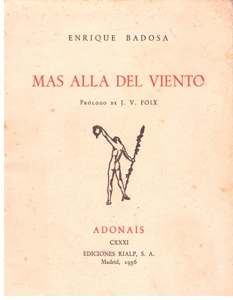 MAS ALLA DEL VIENTO. Pról. J.V.Foix | 9999900099058 | Badosa, Enrique. | Llibres de Companyia - Libros de segunda mano Barcelona