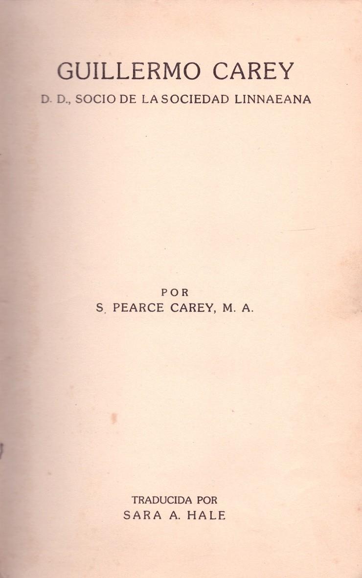 GUILLERMO CAREY | 9999900167375 | S. PEARCE, CAREY  M. A | Llibres de Companyia - Libros de segunda mano Barcelona