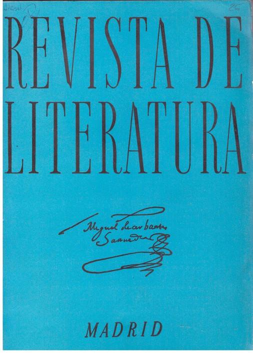 REVISTA DE LITERATURA. Colaboradores: J. Entrambasaguas, E. Martínez López, N. Glendinning, entre otros | 9999900099034 | Llibres de Companyia - Libros de segunda mano Barcelona