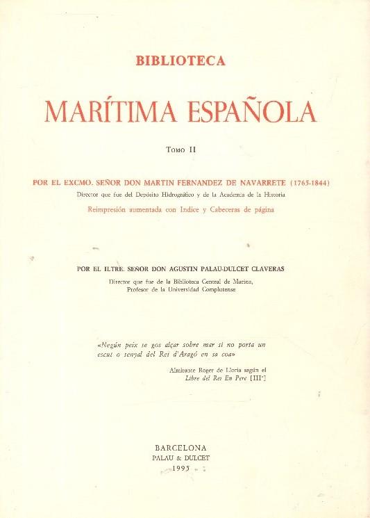 BIBLIOTECA MARITIMA ESPAÑOLA. 2 Tomos | 9999900172560 | FERNANDEZ DE NAVARRETE, MARTIN | Llibres de Companyia - Libros de segunda mano Barcelona