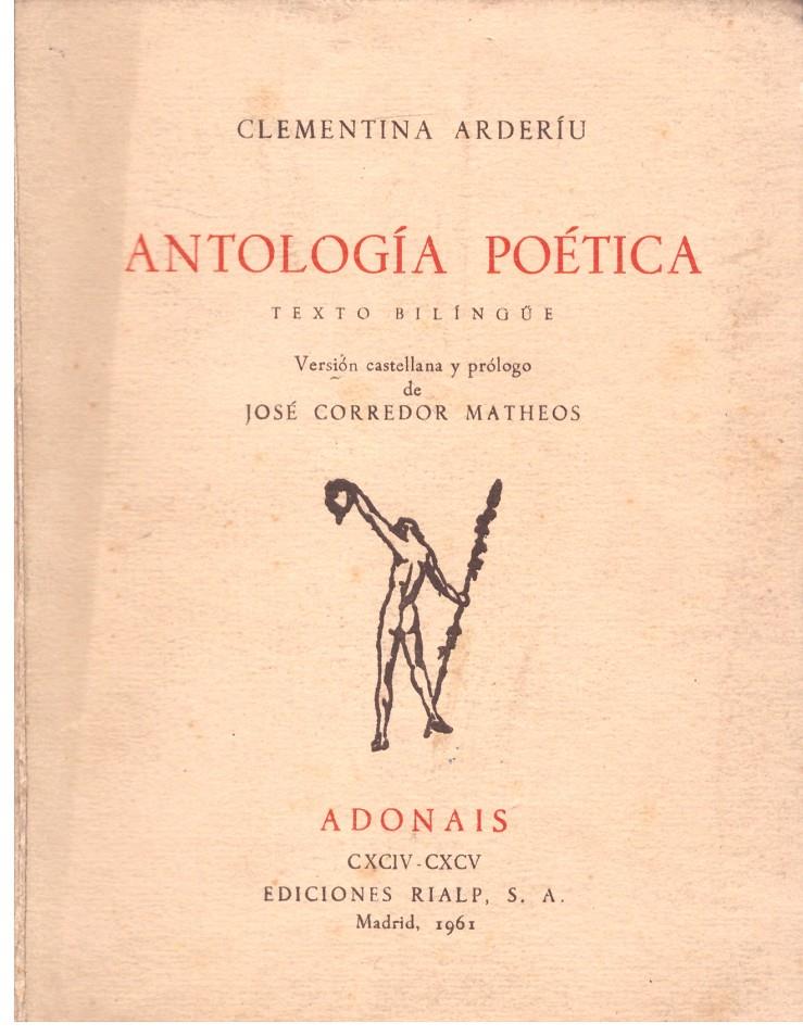 ANTOLOGIA POETICA | 9999900185485 | ARDERIU, CLEMENTINA | Llibres de Companyia - Libros de segunda mano Barcelona
