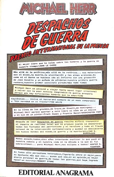 DESPACHOS DE GUERRA | 9999900153651 | Herr, Michael | Libros antiguos y de segunda mano con historia