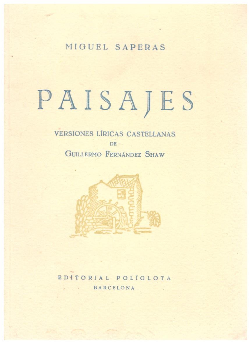 PAISAJES | 9999900145922 | Saperas, Miguel | Llibres de Companyia - Libros de segunda mano Barcelona