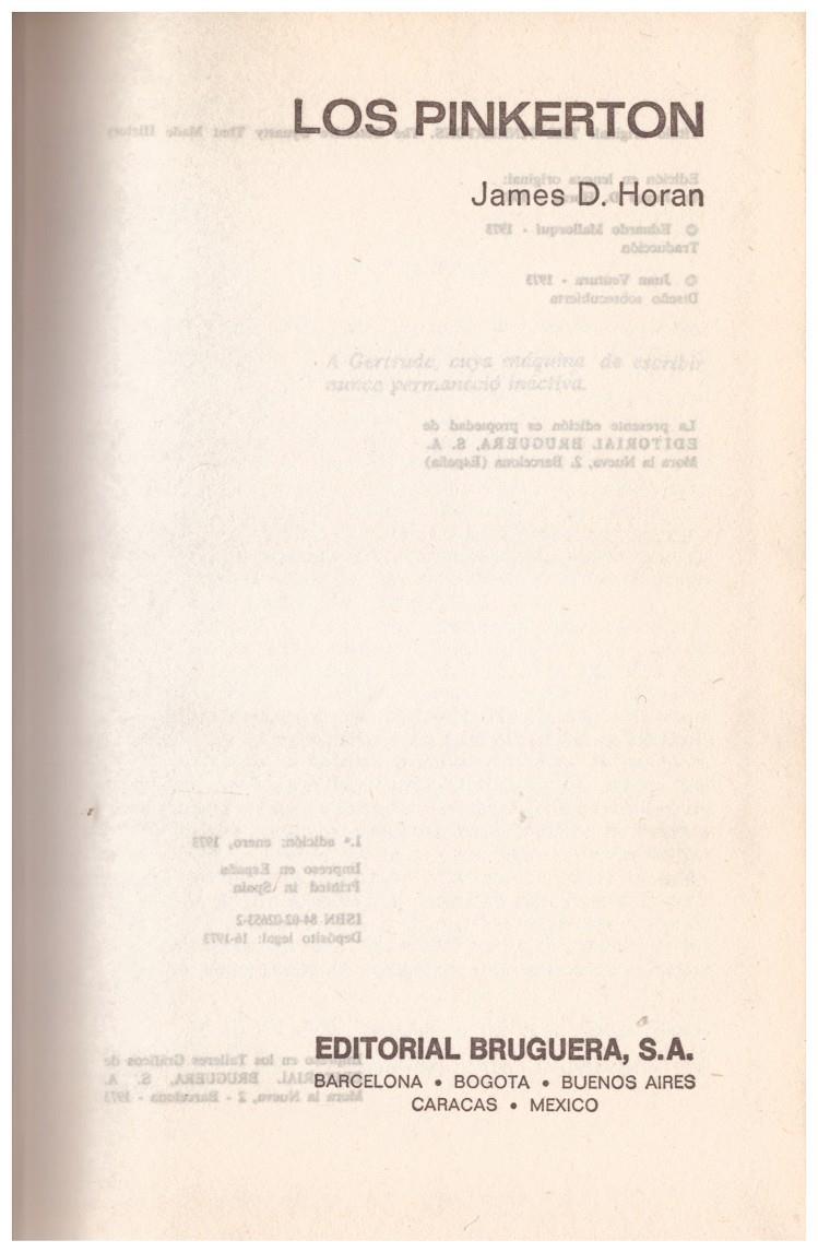 LOS PINKERTON | 9999900185379 | Horan, James D. | Llibres de Companyia - Libros de segunda mano Barcelona