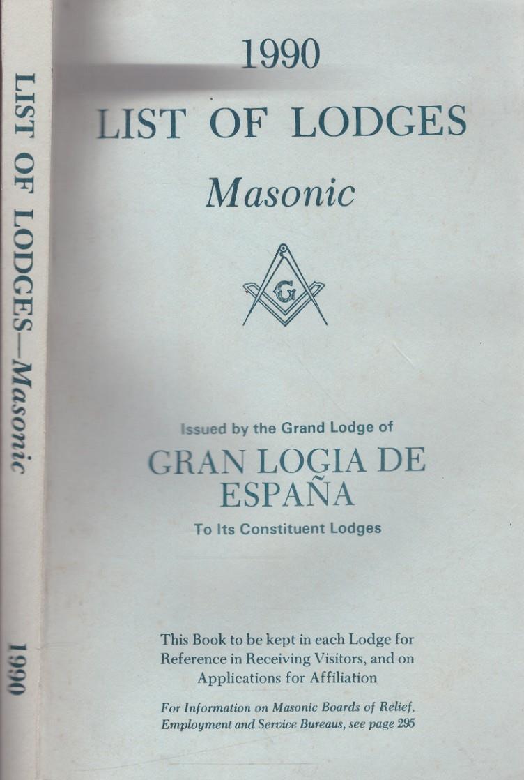 LIST OF LODGES- MASONIC: 1990 | 9999900116434 | Varios Autores | Llibres de Companyia - Libros de segunda mano Barcelona