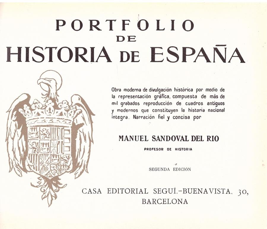 PORTFOLIO DE HISTORIA DE ESPAÑA. 2 Tomos | 9999900181135 | SANDOVAL DEL RIO, MANUEL | Llibres de Companyia - Libros de segunda mano Barcelona