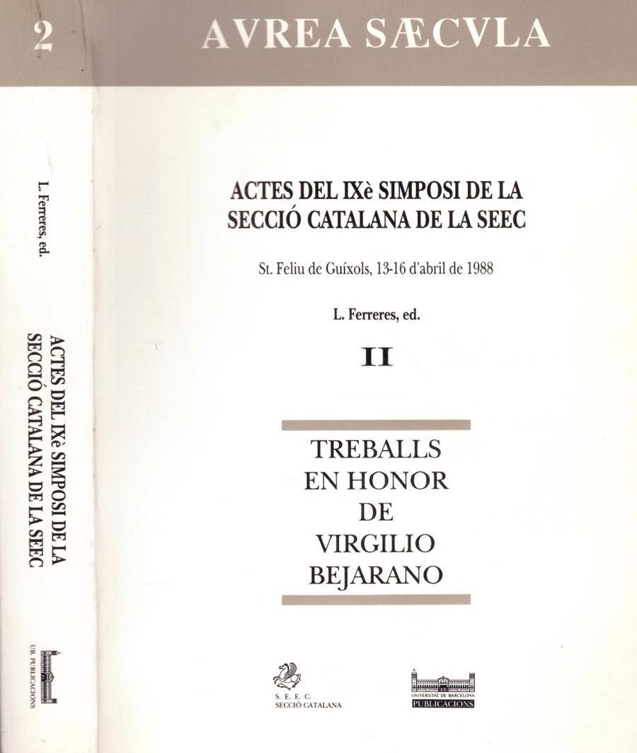 ACTES DEL IXÈ SIMPOSI DE LA SECCIÓ CATALANA DE LA SEEC II | 9999900132274 | Varios Autores | Llibres de Companyia - Libros de segunda mano Barcelona