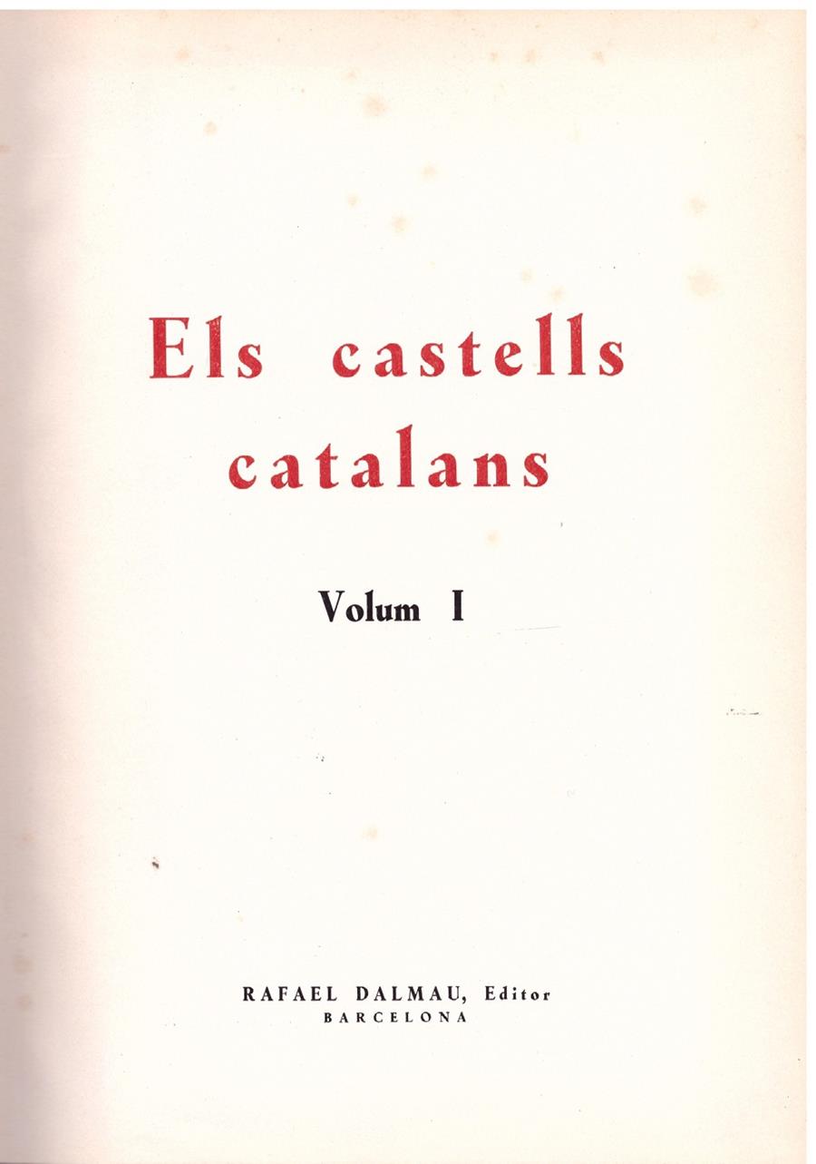 ELS CASTELLS CATALANS VOLUMEN I | 9999900180879 | Llibres de Companyia - Libros de segunda mano Barcelona