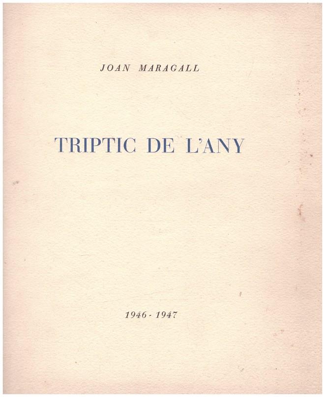 TRIPTIC DE L'ANY | 9999900057638 | Maragall, Joan | Llibres de Companyia - Libros de segunda mano Barcelona