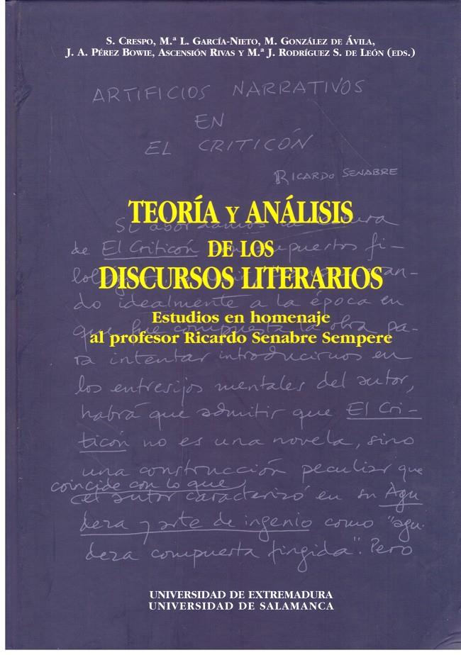 Teoría y análisis de los discursos literarios | 9999900200683 | Crespo Matellán, Salvador (et al.) (eds.) | Llibres de Companyia - Libros de segunda mano Barcelona