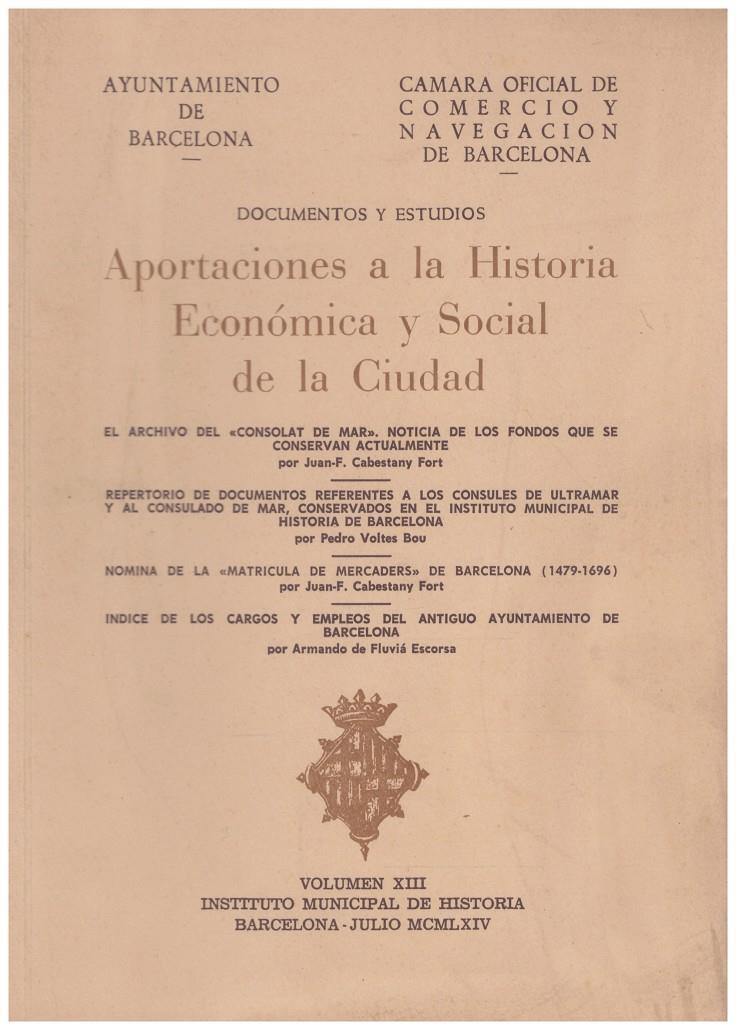 APORTACIONES A LA HISTORIA ECONÓMICA Y SOCIAL DE LA CIUDAD | 9999900206876 | Llibres de Companyia - Libros de segunda mano Barcelona