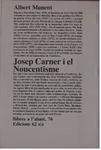 JOSEP CARNER I EL NOUCENTISME | 9999900226966 | Manent, Albert | Llibres de Companyia - Libros de segunda mano Barcelona