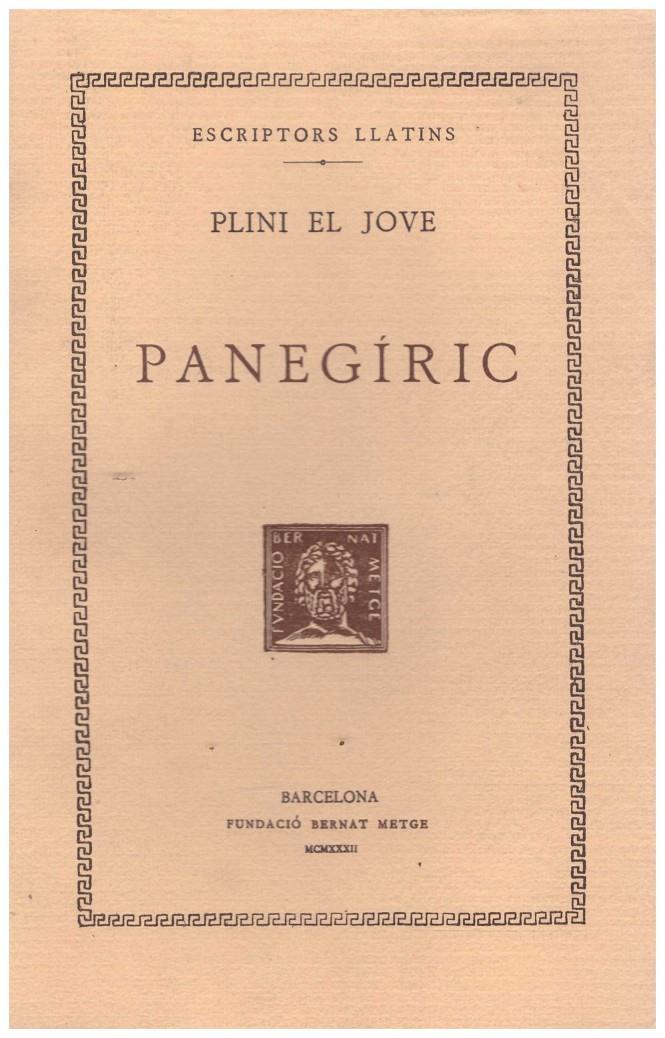 PANEGIRIC | 9999900021233 | Plini El Jove | Llibres de Companyia - Libros de segunda mano Barcelona