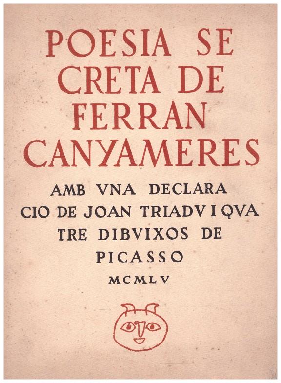 POESIA SECRETA DE FERRAN CANYAMERES | 9999900010473 | Canyameres, Ferran | Llibres de Companyia - Libros de segunda mano Barcelona
