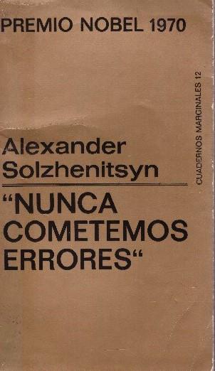 NUNCA COMETEMOS ERRORES | 9999900229431 | Solzhenitsin, Alexandr. | Llibres de Companyia - Libros de segunda mano Barcelona